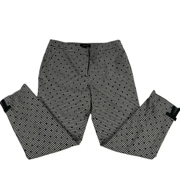 Talbots Women 8 Gingham Plaid Black White Polka Dot Wool Blend Ribbon Detail Car - Picture 4 of 16